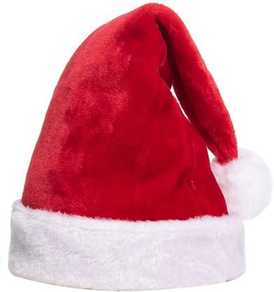 KAKU FANCY DRESSES Santa Clause Cap, Santa Hat for Kids, Christmas Cap for Boys & Girls, Free Size