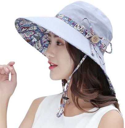 sannidhi Womens Sun Hat,Both Sides wear,UPF 50+ Beach Garden Hat Foldable Wide Brim