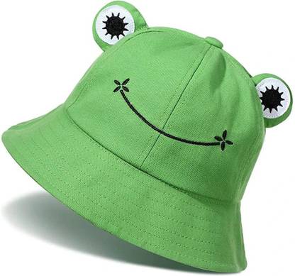 PALAY Bucket Sun Hat for Women Girl Adult Cute Frog Bucket Hat Summer Outdoor Foldable Fisherman Hat