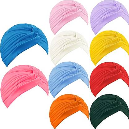 Bismaadh Stretchy Turban Cap Chemo Head Wraps Bennie Twisted India's Hat for Women Girl