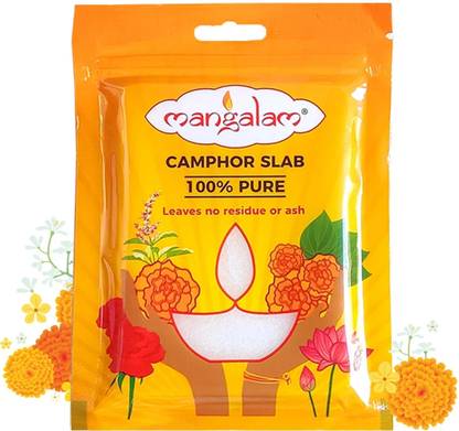 MANGALAM Camphor Slab 100gm Pouch - Pack of 1