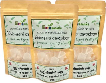 Expo Organics Bhimseni Camphor Pouch for Puja, Home Fragrance, Spirituality & Religious Ritual