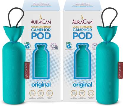 AuraCam Original Potpourri Gold Standard Camphor Pod Cone (Original) - Set of 2 - Pod Air freshener For Room, Car, Bathroom, Office & Toilet | Long-Lasting Cone for Home