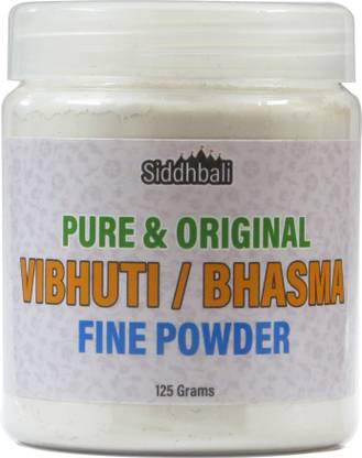 Siddhbali Vibhuti Bhasma Holy Ash Thiruneeru Powder of Desi Cow Dung 125 gm Jar for Pooja