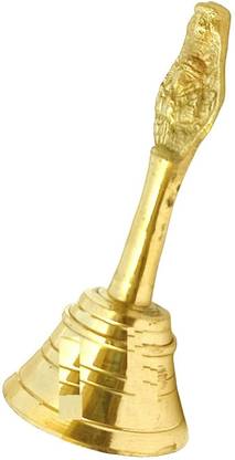 Roshvini Pure Brass Pooja Prayer Bell Ghanti for Home and Temple 20001