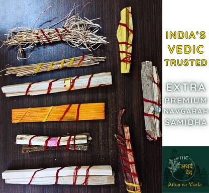 The Atharva-veda 100% Original Navagraha Wood, 9 Pure Navagraha Stick, Navgraha Samidha Lakshana
