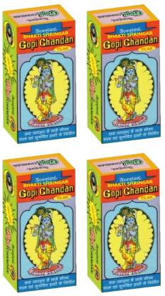 BHAKTI SHRINGAR Natural Scented Gopi Chandan Stone Tilak || ISKCON Gopi Tilak (70g, Pack of 4)