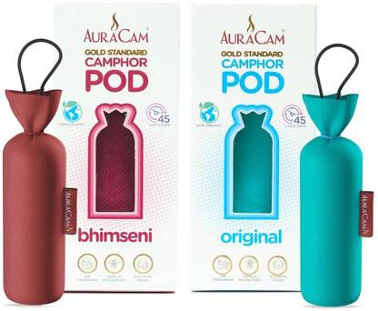AuraCam Original and Bhimseni Potpourri Camphor Pods(1 Original + 1 Bhimseni)- Pack 2 -Organic Camphor Pod For Room, Car (120 g)