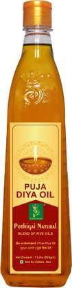 पोथीगई नैचुरल Pancha Diya Oil/Pooja/Deepam Oil/BlendofSesame,Coconut,Castor,Mahua,Ghee 1Litre