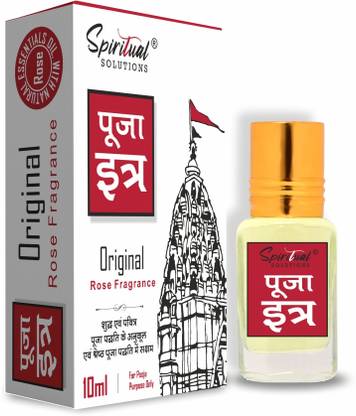 SPIRITUAL SOLUTIONS Pooja Itra Rose 10 ML | Premium Pooja Itra for Home and Mandir Floral Attar