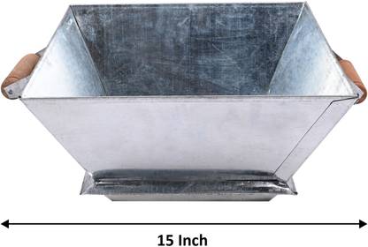 DOKCHAN Handmade heavy quality Iron havan kund Wood Handle 15 inch Perfect for Home puja
