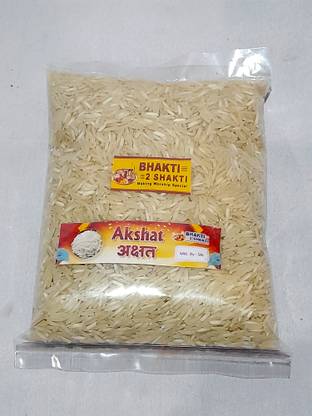 Bhakti2Shakti -Making Worship Special™ Akshat 400gm| White Akshat | Chawal | Rice | Akshada