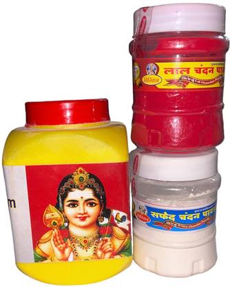 GIRIRAJ Kashi bhasma lal Chandan safed Chandan powder ( pack of 3)