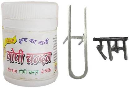 वृंदावन स्टोर Gopi Chandan Powder with U Shape & Ram Tilak Stamp Combo Set