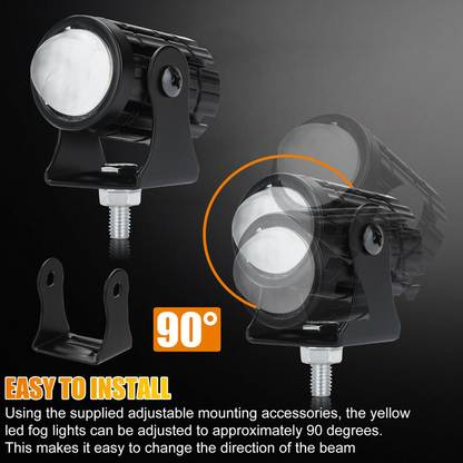 LOVMOTO Universal Mini Drive LED Fog Light Double Color d322 Headlight Car, Motorbike LED for Bajaj (12 V, 40 W)