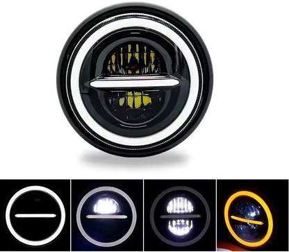 WESSER LED Headlight for Royal Enfield, Mahindra Classic 350, Classic 500, Standard 350, Bullet 350, Bullet Trials 350, Thar
