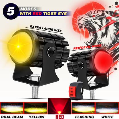 automunk Motorcycle and Car Light Led White , Yellow And Devil Eye Fog Lamp Motorbike, Car LED (12 V, 36 W)