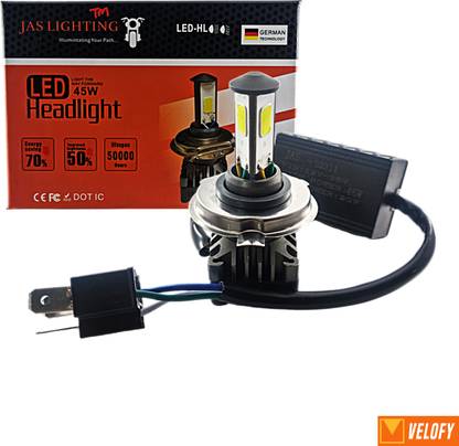 VELOFY H4 JAS LED LIGHT 45W WHITE Headlight Motorbike, Car LED (12 V, 45 W)