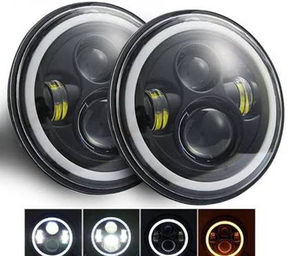 AUTOVISE LED Headlight for Royal Enfield Bullet 350, Bullet Trials 350, Bullet Trials 500, Jeep, Thar