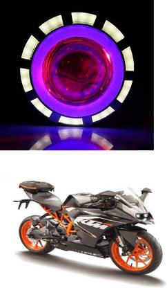 PECUNIA High/Low Beam LED Projector Lens Dual Angel Devil Eye Head Lamp 133 Headlight Car, Motorbike LED for KTM (12 V, 36 W)