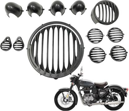 Dhe Best Bike HGR15 Headlight LED Indicator Grill 12 For RE Classic Reborn 350 Headlight Frame Support