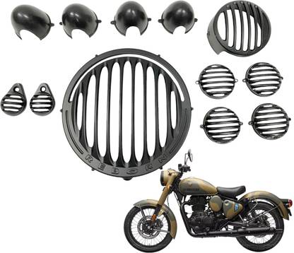 Dhe Best Bike HGR6 Headlight LED Indicator Grill 12 For RE Classic Reborn 350 Headlight Frame Support
