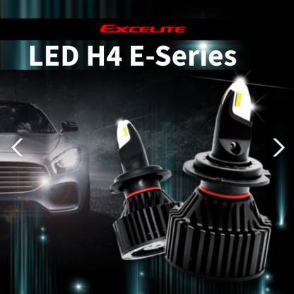 shau Car Excelite Led Headlight Bulbs, 120&240W/20,000 (H4)6000K Cool White, Set of 2 Headlight Restore Kit