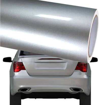 Vinylzone Grey Glossy Vinyl Wrap Sheet for Car & Bike Self Adhesive Wrap (12" x 40") Headlight Vinyl Film