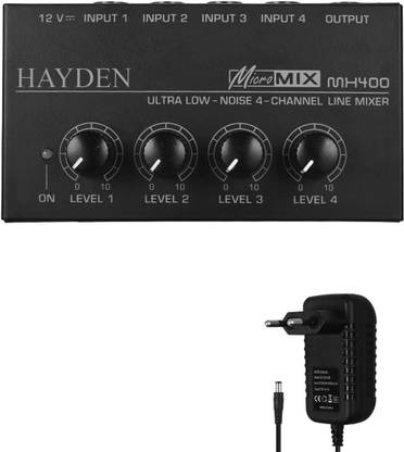 Adiohub MX400 Ultra Low-Noise 4-Channel line mixer Audio Micro for Small Club Studio Headphone Amplifier