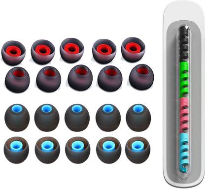DEFENDER HUB Silicone Rubber Earbuds Tips, Eartips, Earpads ( 20 Pcs ) , 1 Cable Protector In The Ear Headphone Cushion