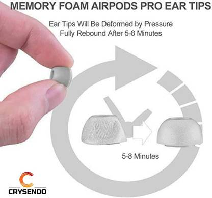Crysendo Memory Foam Eartips Airbuds Cover Foam Cushion | Compatible with AirPods Pro In The Ear Headphone Cushion