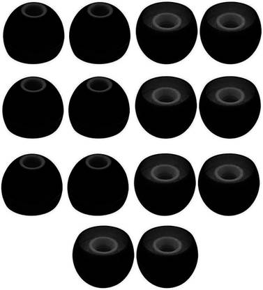 frankz Premium Silicone Rubber Earbuds Tips for Earphones (14 pcs) Black In The Ear Headphone Cushion
