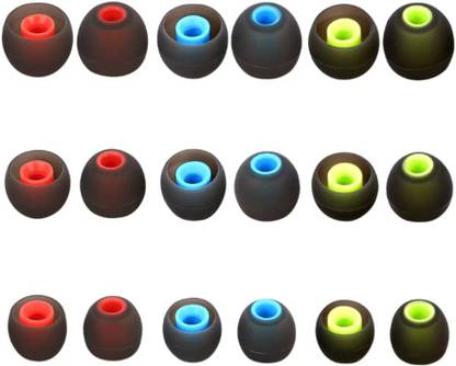 KAELAN 18 Pcs (9 Pair) Blue Green Red Earbuds Silicone Replacement Ear Tips In The Ear In The Ear Headphone Cushion