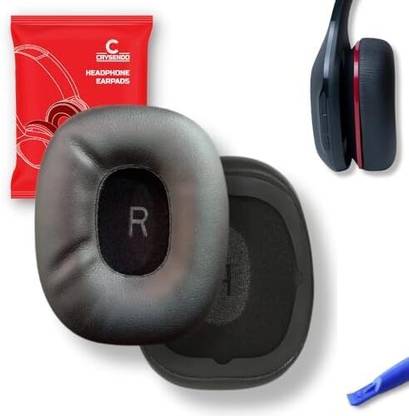 Crysendo Headset Cushions for M-i Super Bass Wireless Headset Protein Leather & Soft Foam Over The Ear Headphone Cushion