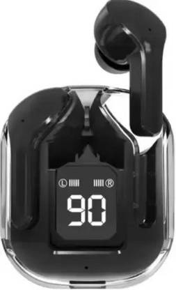 TWS Plastic Press Stud Earbuds Pouch For ULTRAPODS MAX TWS Earbud, Bluetooth Earbuds with Display, Transparent, Built-in Mic