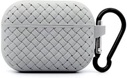 YSTIFYRA Silicone Latch Headphone Case For Grey Woven Pattern Only for Apple AirPods 4th Gen Case (2024) (USB-C)