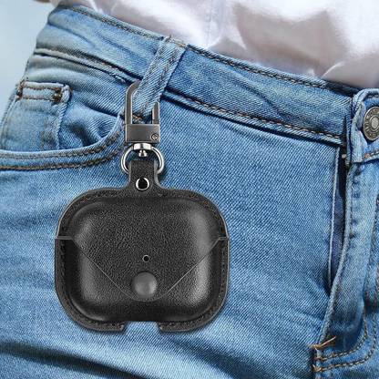 zelotek Leather Press Stud Earbuds Case For I phone Pro Case