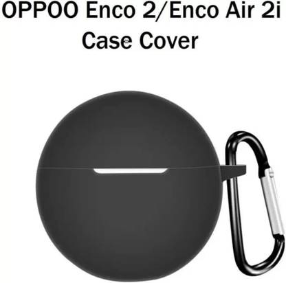 ASCROWN Silicone Press and Release Earbuds Pouch For Oppo Enco Buds2/ Air2i Case cover Black