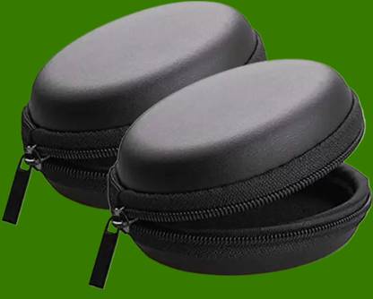 Cavil Leather Zipper Headphone Pouch For Universal