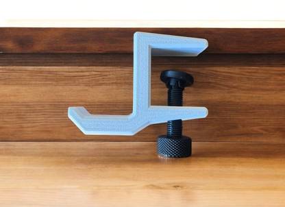 Protoform Headphone Holder Clip for Table Solid Plastic Clamp Desk Accessory Headphone Stand