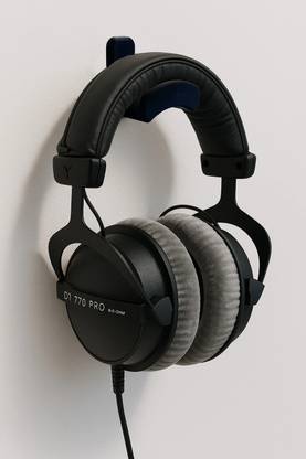 Bhootia Modern & Minimalist Headphone Holder, Wall Mounted, Black Headphone Stand
