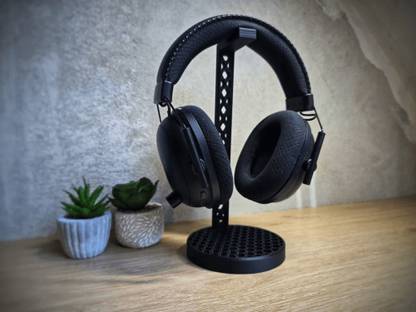 Bhootia Headphone Stand hexagon pattern, 9 Inch TallMatte Black, Headphone Stand