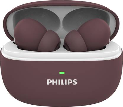 PHILIPS TAT1150RD/94In Ear Earbuds with ANC & ENC, 55H Play Time, 13mm Drivers, IPX5 Bluetooth
