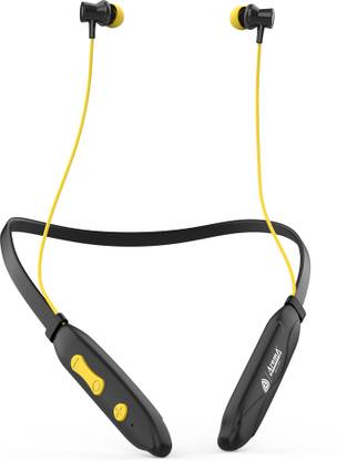 Aroma NB128 Happy 24 Hours Playing Time | Deep Bass| Made In India Neckband Earphone Bluetooth Headset  (Black, Yellow, In the Ear) at Rs. 279