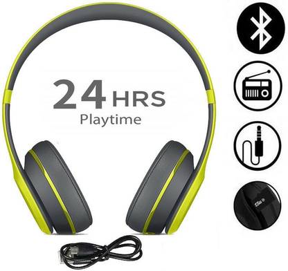 Techobucks low Price Wireless Headphones with Microphone, Stereo FM Memory Card Bluetooth