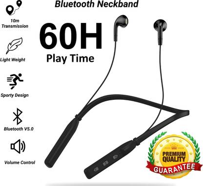 Reborn 60 Hours Battery Backup With Best sound Quality Wireless neckband (Black) Bluetooth
