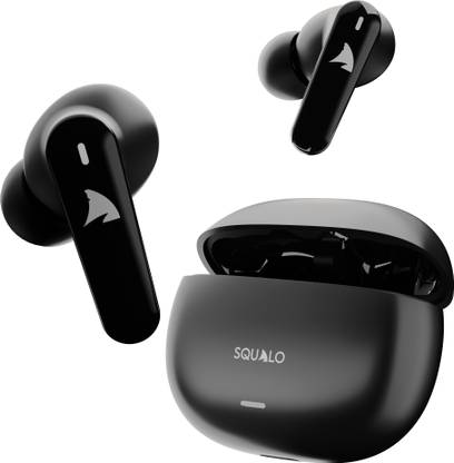 Squalo Onyx Quad Mic TWS with ENC, Super Extra Bass, Fast Charging and Gaming Mode Bluetooth