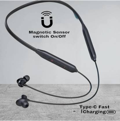 AIZINA Wireless Neckband, 48Hrs Playtime, Double EQ Mode, Fast Charging_4A_U7 Bluetooth & Wired