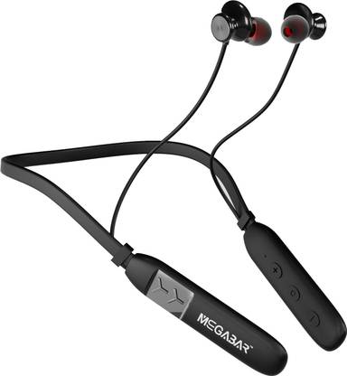 MEGABAR 30 Hrs Play Time Fast Charging Saint 555 IPX4 Water Resistant Neckband Earphone Bluetooth