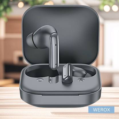 WEROX ROX Stylish Black Beats: Premium Earbuds with -Canceling, Best for Gaming, Bluetooth Gaming